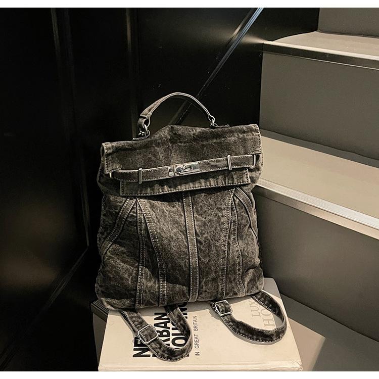 

Новый ретро джинсовый рюкзак нишевый дизайн рюкзак женский дорожный школьный