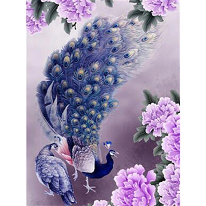 Pătrat cu diamante mozaic păun animal brodare completă broderie cu diamante pictură cu strasuri pentru decorarea casei