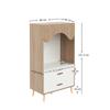 Children's Wardrobe, Wardrobe with Clothes Rail, with Drawers, Open Wardrobe, Solid Wood Handles, Made of Chipboard, White+natural Wood, 80×46×141,5cm