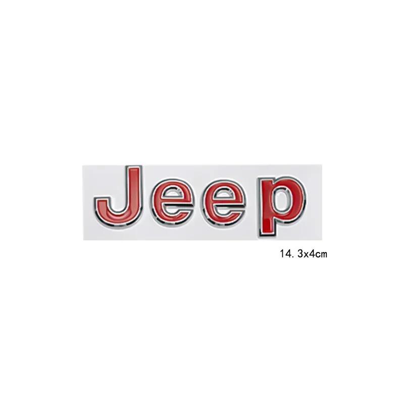 Hlpg5 14.3x4cm 3D Metal Car Side Body Badge Trunk Hood Sticker Emblem for Jeep Logo Patriot Rubicon Wrangler Grand Cherokee Compass Re