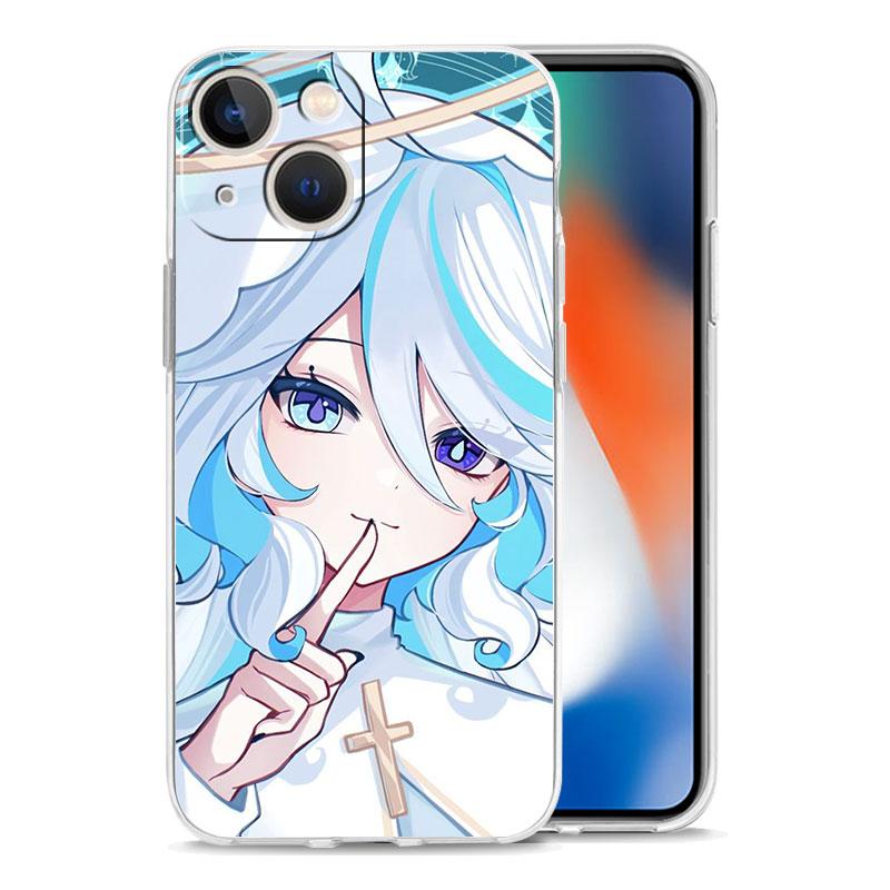 Phone Case For iPhone 17 Air Cases iPhone 16 15 12 13 14 Pro Max SE 7 8 Plus iPhone11 Clear Cover Genshin Impact Lovely Furina