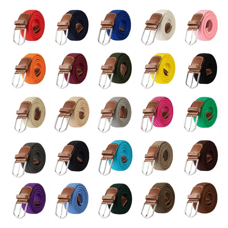 Unisex ocazional tricotat cu cataramă pentru blugi centură de pânză țesătă Curele extensibile elastice extensibile pentru femei bărbați brâu