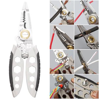 7 Inch Multifunctional Stripping Pliers Multipurpose Crimping Plier Repair Tool Pliers for Stripping Cutting Crimping