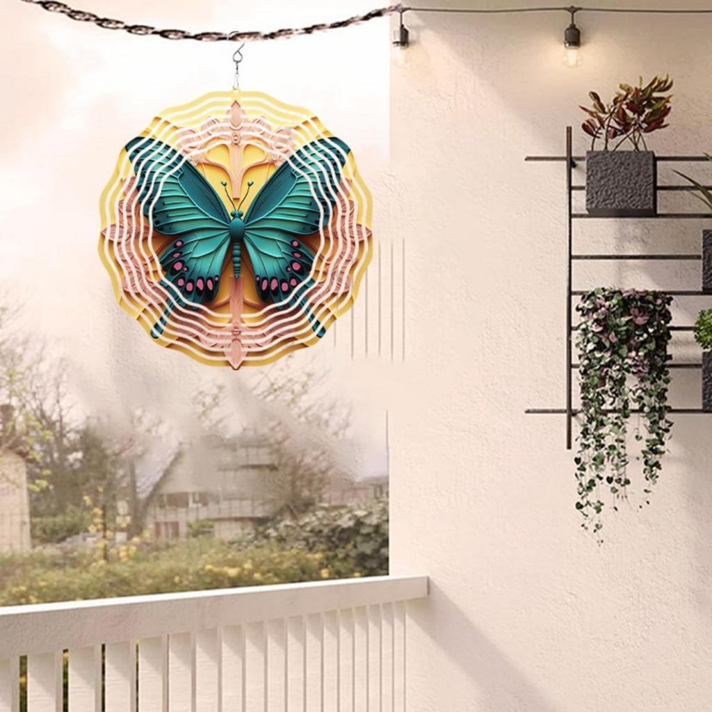 10 Zoll Windspiel mit 360 Grad drehbarem Haken Keine Batterie erforderlich für Outdoor Rasen Gartendekor Frühling Sommer Feiertagsgeschenk