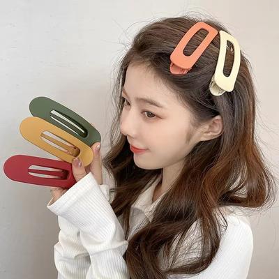 Koreanische Mattierte Große Haarspangen für Damen Mädchen Haarspangen Modefarbe Solide Acryl-Haarnadeln Verzahnte Rutschfeste Haaraccessoires
