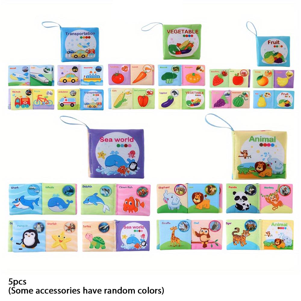 Cloth Books Baby Toys, Colorful Fabric Baby Learning Books Touch And Feel Crinkle Sounds For Holidays