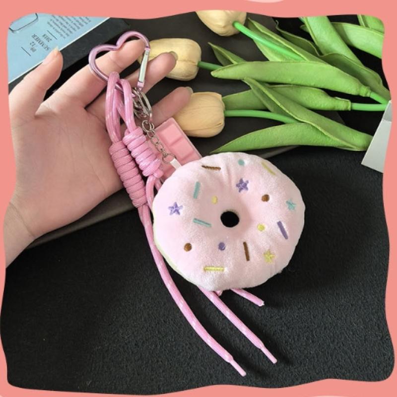 Cute Doughnut Pendant, Keychain, Plush Doughnut, Claw Machine Doll, Plush Bag Pendant