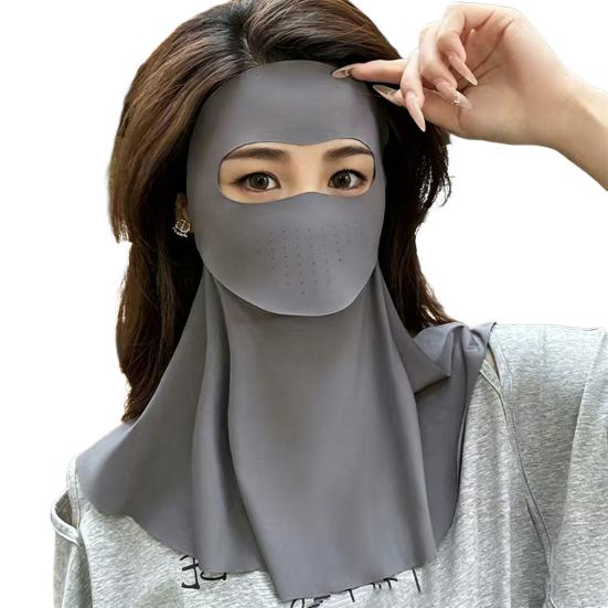 

Sun Protection Face Guard Breathable UV Blocking Fabric Cheeks Chin Ears Neck Outdoor Sports Cooling Sun Face Guard темно-серого