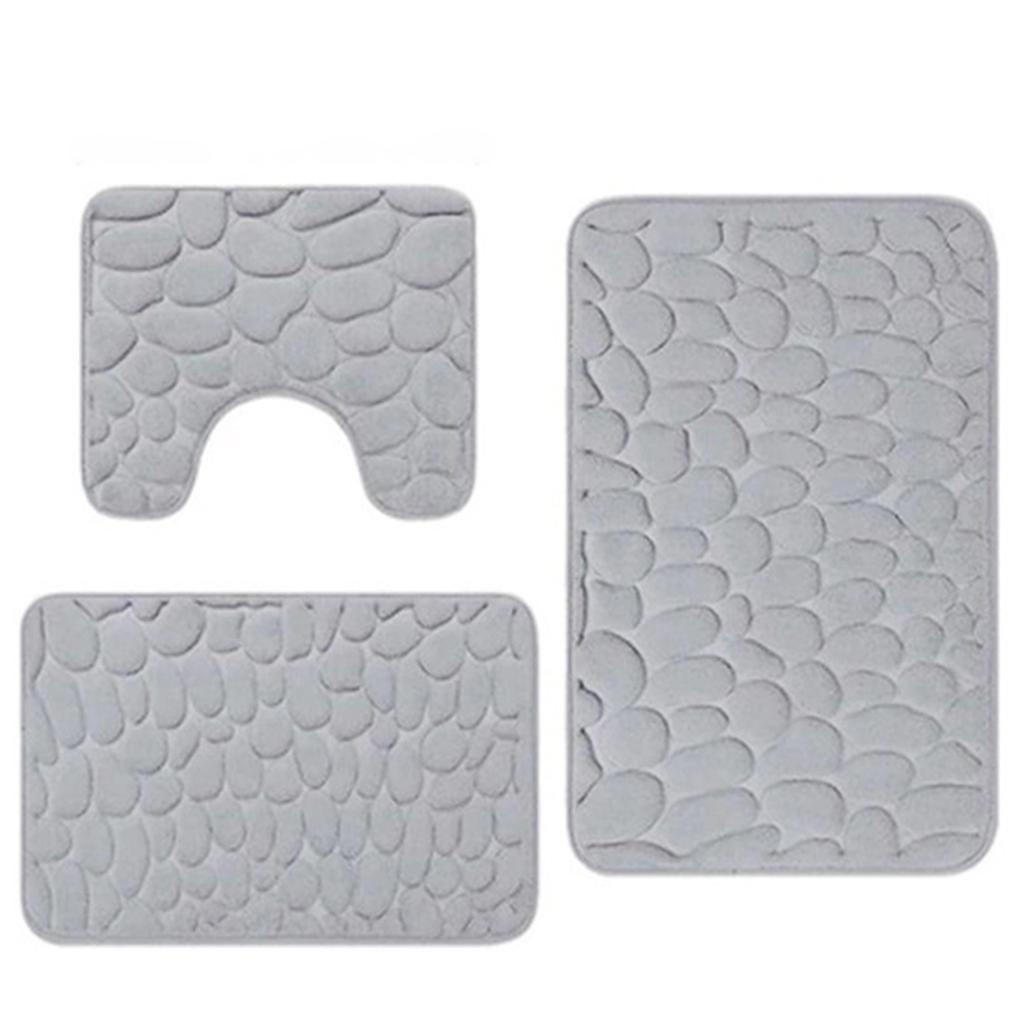 Ultra-Soft 3pcs Memory Sponge Bath Mat Set Soft Comfortable Bathroom Rug For Wash Basin Bathtubs Side