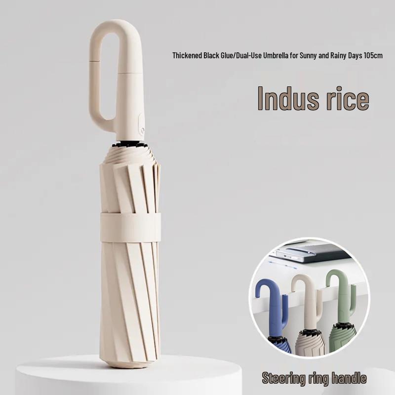 Automatic Windproof Folding Umbrella with Sun Protection, Reverse Design for All Weather, Black