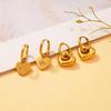 18K Gold Titanium Steel Heart Hoop Earrings for Women - Versatile Light Luxury Fashion