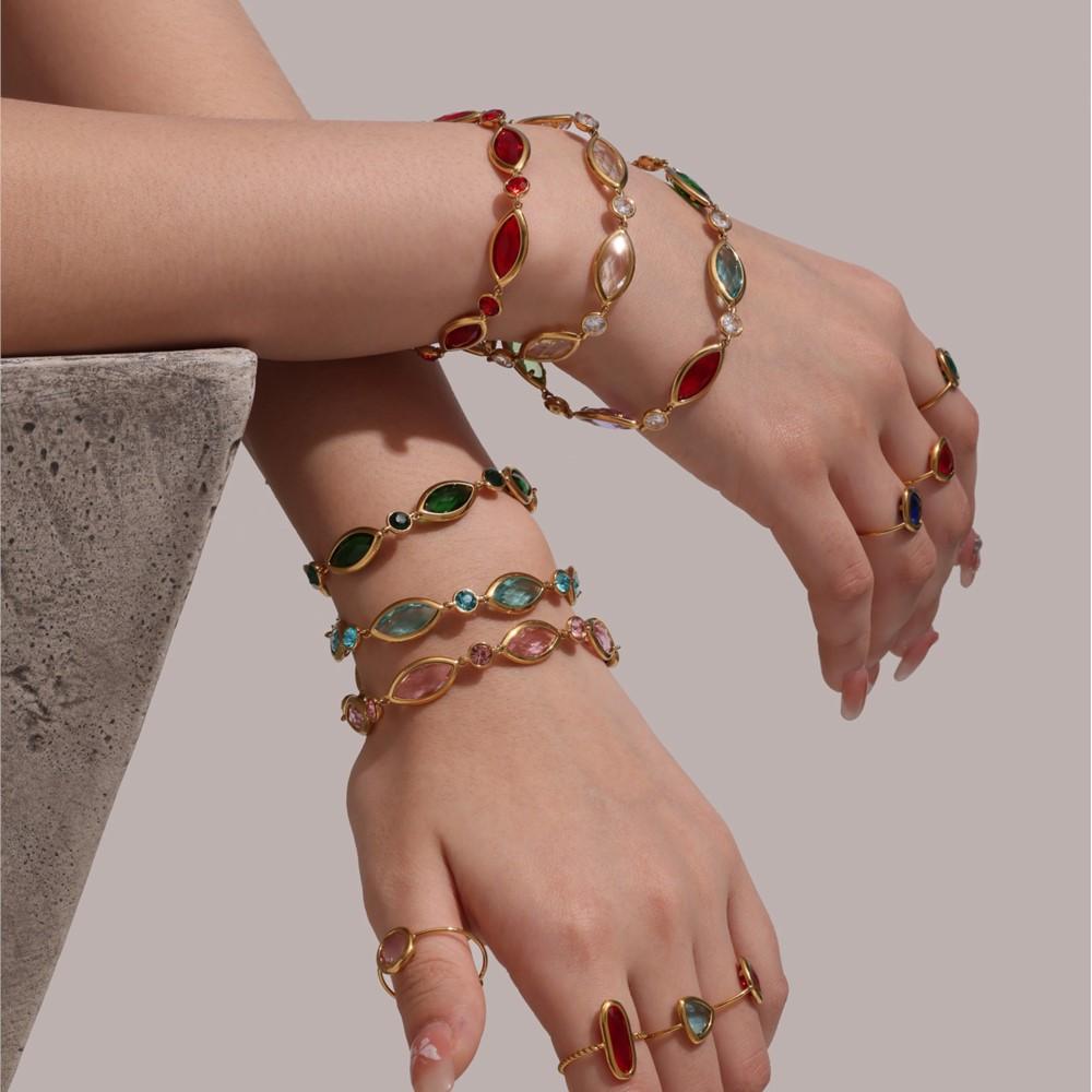 6 barev fazetované české skleněné náhrdelníky náramky visací náušnice na řetízku z nerezové oceli náramek náušnice pro ženy