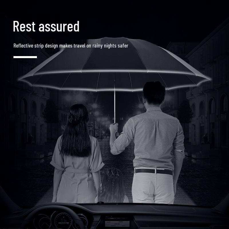 Extra Large Automatic Windproof Reflective Reverse Umbrella for Men