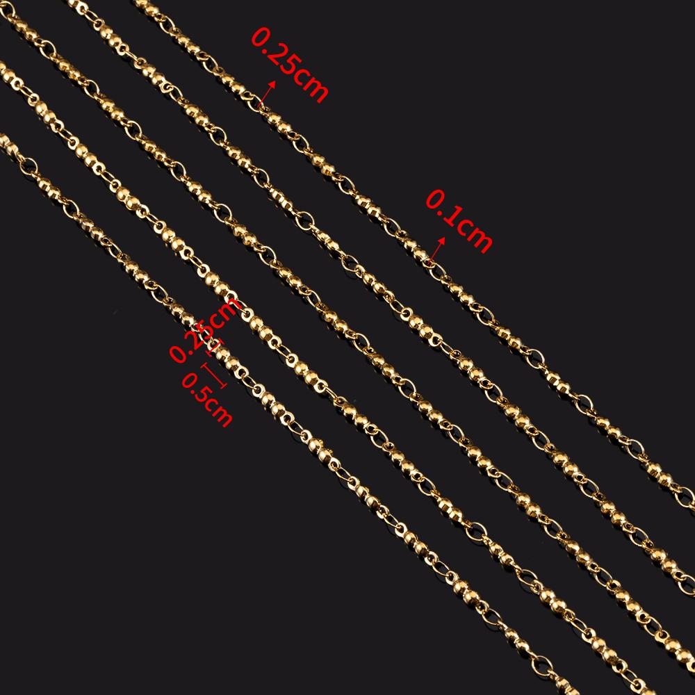 1Meter Fahsion Pod Design Necklace Chain Stainless Steel Metal Ball Link Chain for DIY Handmade Bracelet Material Jewelry Making