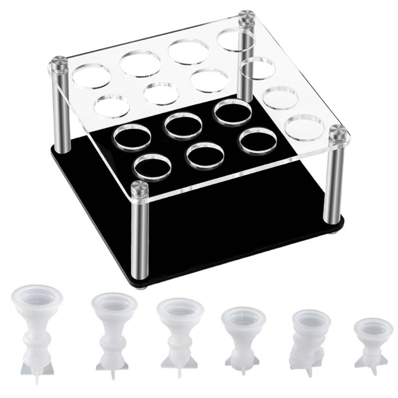 Chess Mold Support Professional Game Pieces Organizer Acrylic Display Stand for Silicone Molds Game Kit Accessories