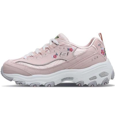 DLites 1.0 Fabric Synthetic Leather Cow Split Leather Retro Casual Durable Low-Top Dad Shoes Women Sneaker Light-Pink 11977-LTPK
