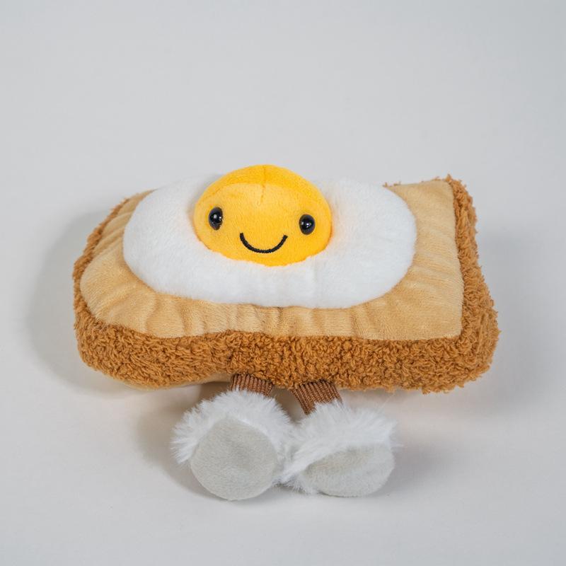 Creative Toast Fried Egg Plush Doll Jc Style Food Series Doll Simple Shape Sofa Pillow