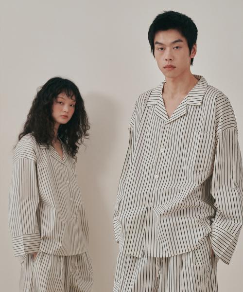 [OGGITT] Dormitory Bean Stripe Pajamas Black White [Shipped from Korea] 100% Authentic