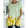 Summer Printed Short-sleeved T-shirt with Pockets