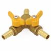 3-Way Y-Shaped Shut-Off Ball Valve With 2-Switch 10mm Hose Brass  Pipe Fitting Connector Adapter For Fuel Gas Water Oil Air
