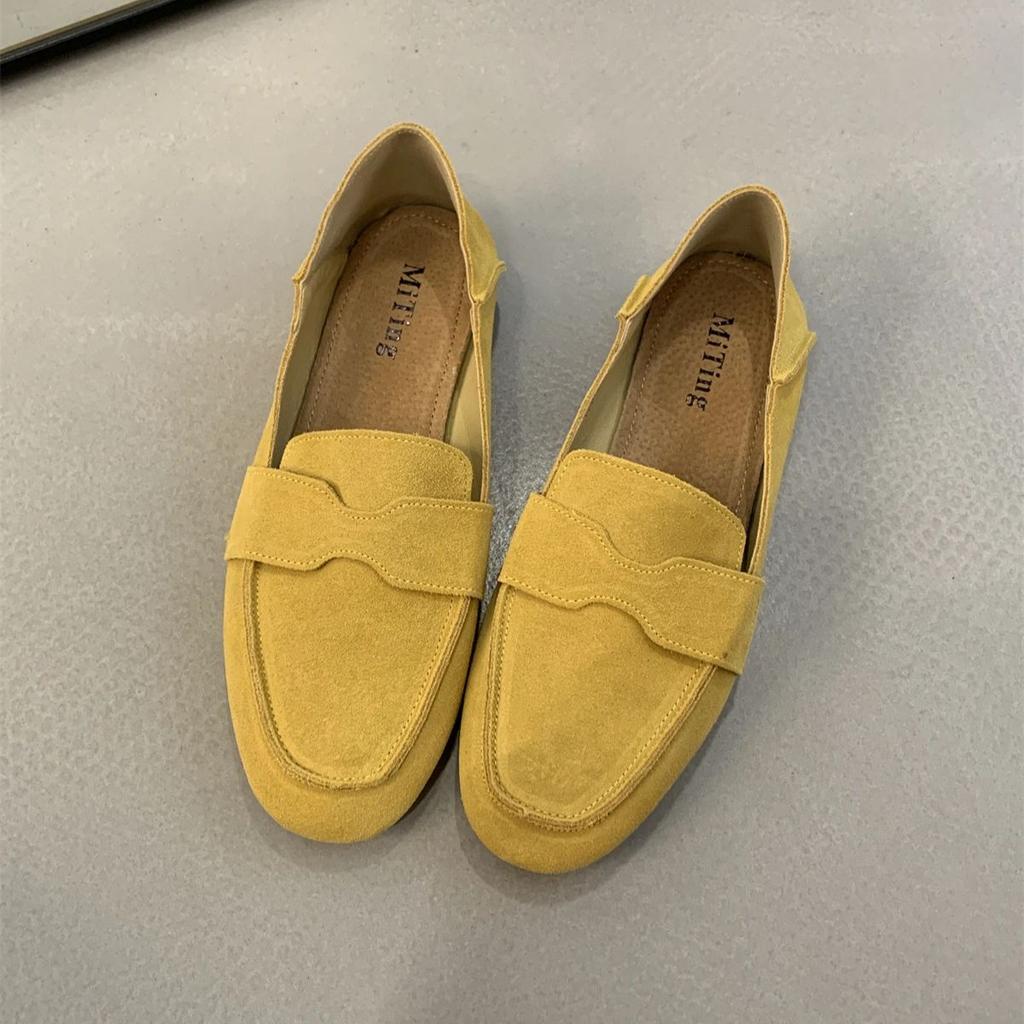 Slip On Loafers for Mum Lazy French Flats Shoes Leather Daily Maternity Driving Shoes Autumn Oxfords Thomas Shoes Zapatos Mujer