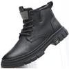 Winter Martinlaarzen heren echt leer nieuwe werkschoenen retro heren hoge trendy leren laarzen