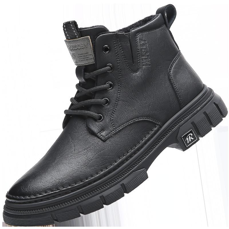 Winter Martinlaarzen heren echt leer nieuwe werkschoenen retro heren hoge trendy leren laarzen