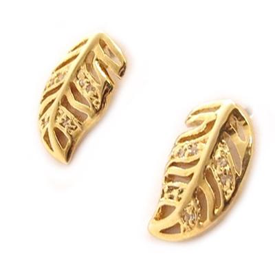 [C6929] - Gold Plated 'Heavenly Leaves' Earrings