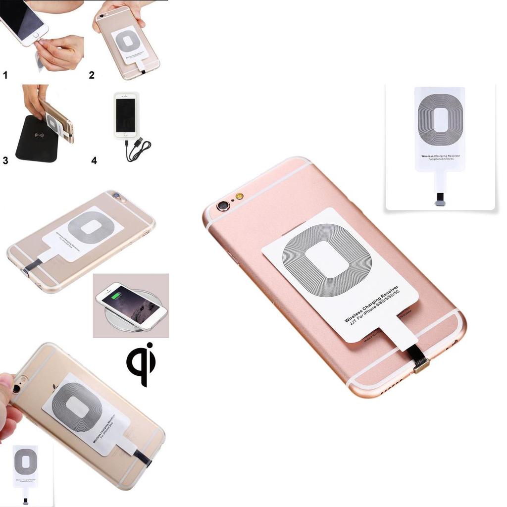 Qi Kabelloses Ladegerät Adapter Ladeempfänger Für Iphone Samsung Andriod Typec