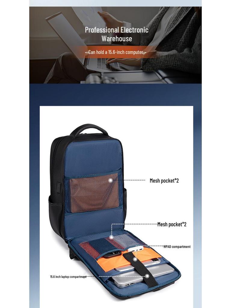 Men's Large Capacity Waterproof Business & Travel Laptop Backpack