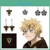 Elegante Set Collana e Orecchini Black Clover con Emblema Cavaliere Magico del Toro per Uomo e Donna