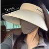 Sunscreen hat empty top can be tied ponytail women travel UV protection outdoor versatile double-sided ice silk big brim sun hat
