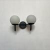 Wandleuchte 2 Glaskugeln Handgefertigte Wandleuchte Mattschwarz Sputnik Modern Mid Century Leuchte Dekor