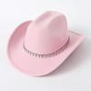 Men's and Women's Western Cowboy Hat Simple, Rhombus Sword Rhinestone Hat Ladies Decorative Hat, Felt Top Hat