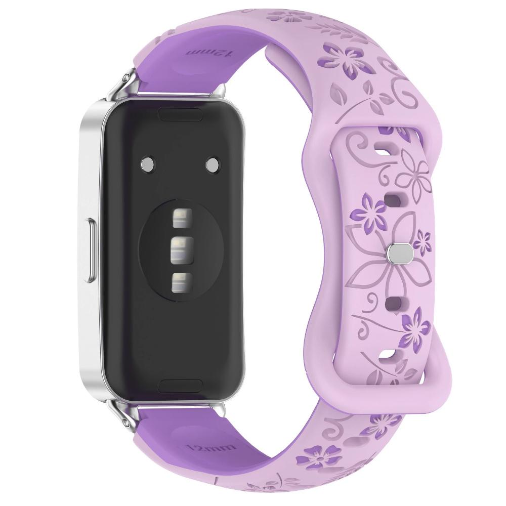 Women Silicone Flower 3D Engraved Strap for Huawei Band 10 9 8 Breathable Comfortable Bracelet Wristband for Huawei Fit4 Fit3 Fit2 Correa Accessories