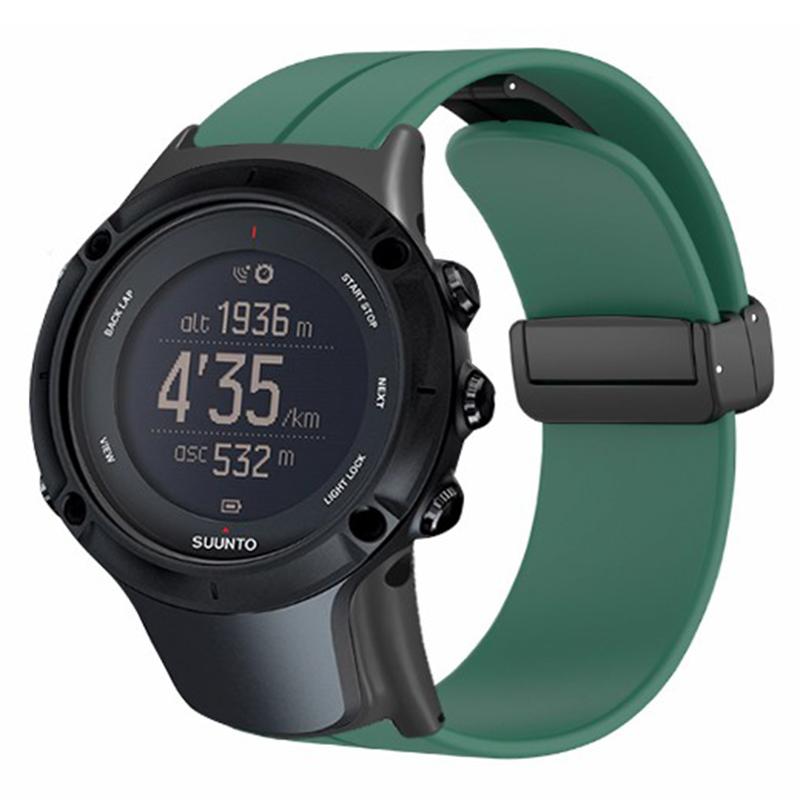 

For Sunnto Ambit 3/Ambit 3 Sport/Ambit 3 Run Watch Band Silicone Soft Strap with Magnetic Folding Clasp Lavender Grey