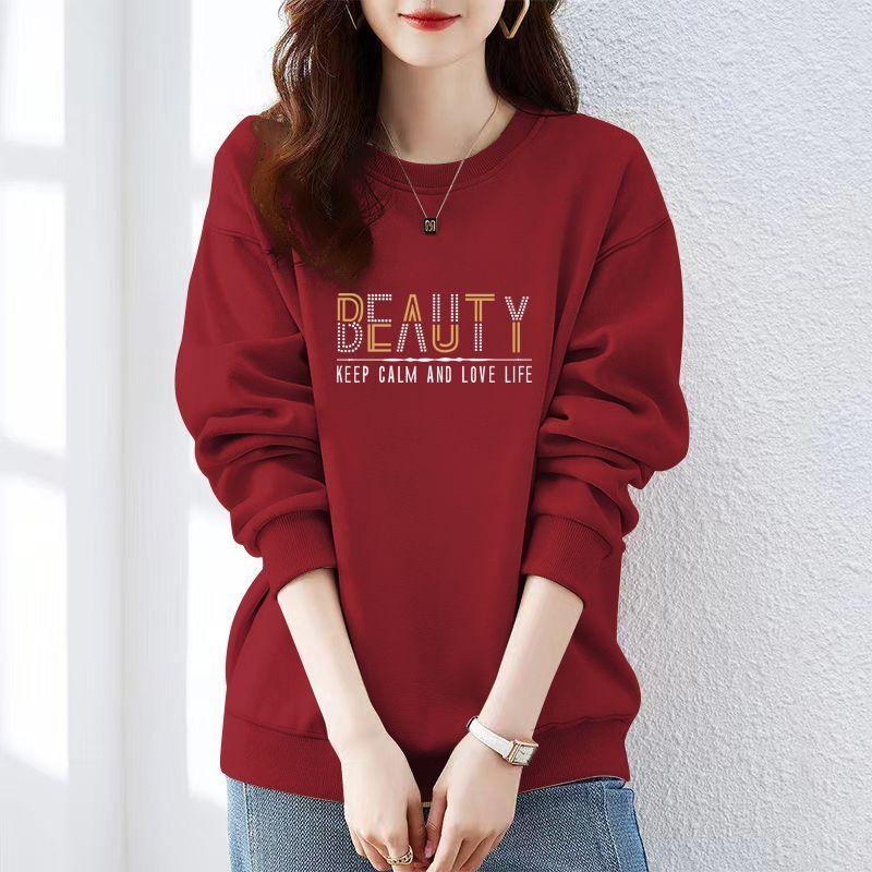 Bluza Damska Nowa Moda Koreańska Wiosna Jesień Luźna Okrągły Dekolt Długi Rękaw Top Kurtka