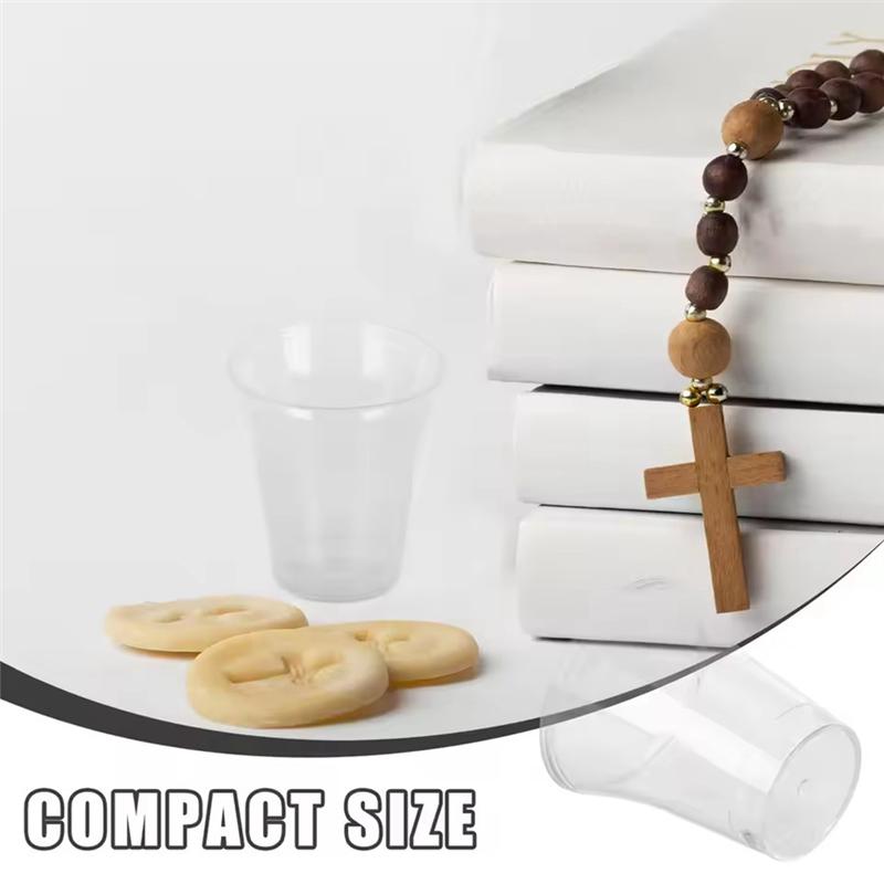 A25F-Plastic Clear Communion Cups 200 Pcs Disposable Glasses For Church Sacrament Supplies For Baptism Tasting Ceremonies