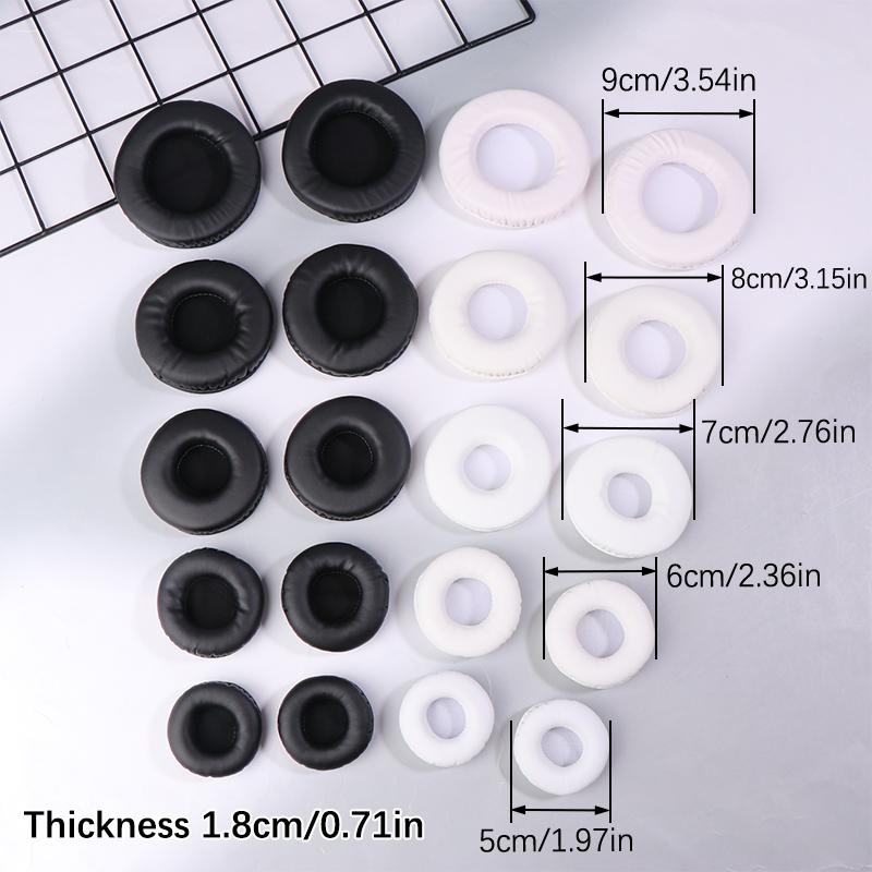 1 pereche de căști cu capac rotund din burete Tampoane de schimb pentru urechi Tampoane pentru urechi 50/60/70/80/90 mm Pernă pentru căști