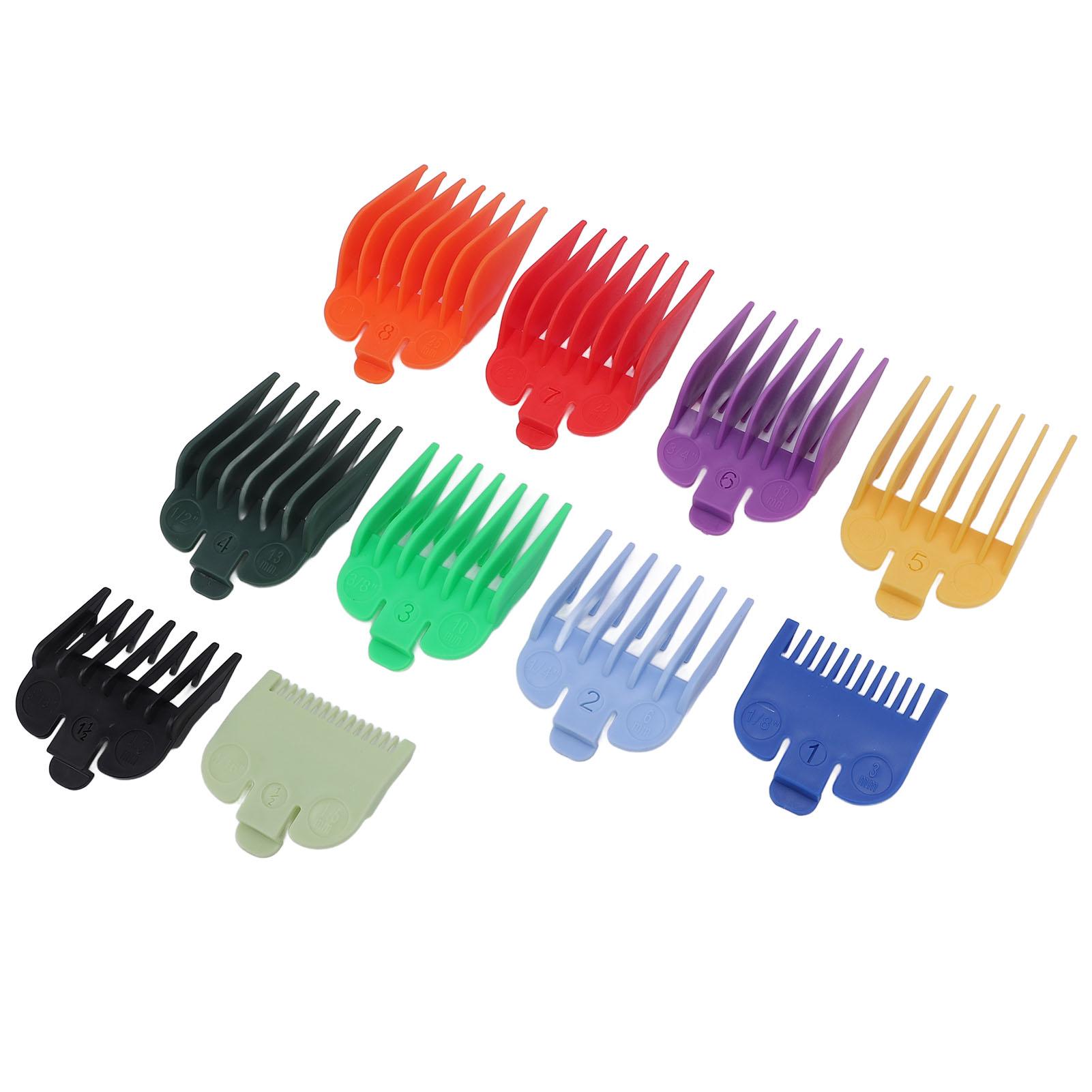 

10 Sizes Hair Clipper Combs Guides Professional Colorful Number Coded Hair Trimmer Guards