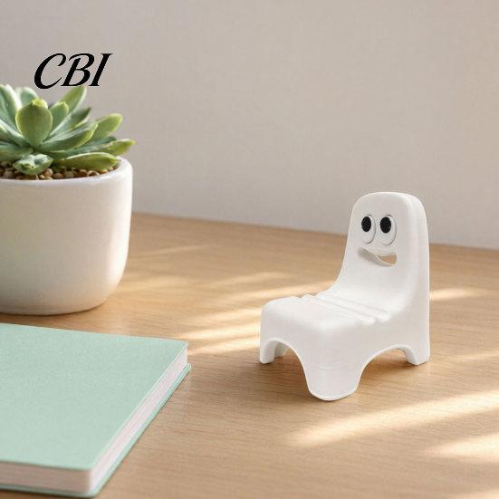 Anti-slip Phone Stand 3D Printed Holder, Ghost Chair Shape Compact Stand, Kitchen Holder Portable Anti-Slip Decorative for Home Office Travel