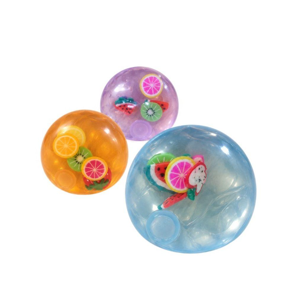 Round Fruit Fidget Squishy Toy Crunch Sound TPR Fidget Toy Desktop Gift