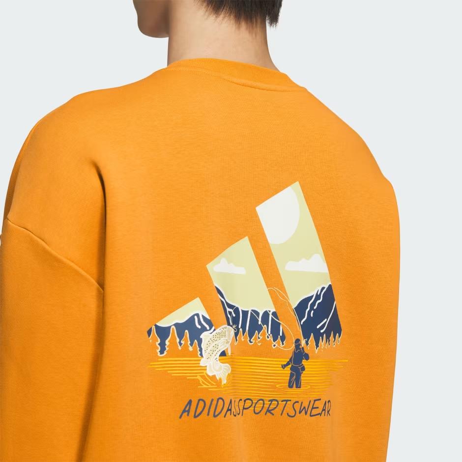 adidas לוגו סוודר פולאובר צווארון עגול שרוול ארוך יוניסקס KF5248