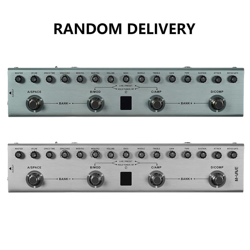 WOYUE Bass Multi-Effect Pedal 3-Band Equalizer XLR Balanced Output 3 Delays 3 Reverbs Bluetooth Type-C Rechargeable Electric Bass