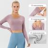 Women's Long-Sleeve Fitness Top with Built-in Bra