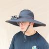 Fan Hat Wide-Brimmed Outdoor Hat with Dual-Power Fan Design Solar USB Charging Hiking Cycling Fishing Sun Hat