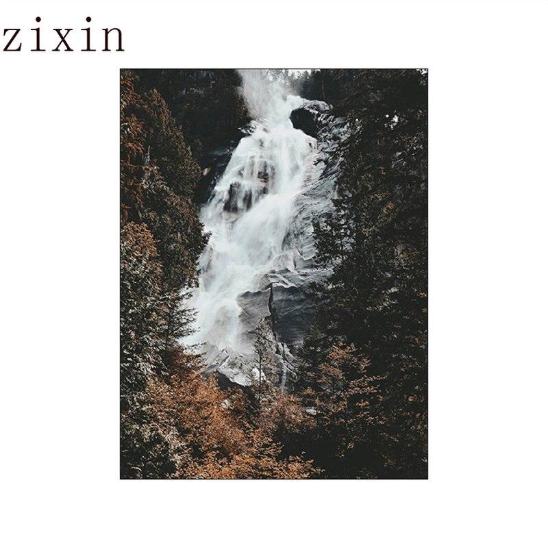 Autumn Forest Pumpkin Maple Leaves Landscape PosterWall Art Canvas Painting Squirrel  and Painting Wall Posters Livingroom Decor