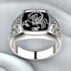 New Scorpio Embossed Men's Ring European and American Silver-plated Poisonous Scorpion Anniversary Round Ring