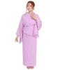 KYOETSU Cool Pass Summer Wear with Collar Size Women's Two-Piece Undershirt, Washable, (Compatible Stiffeners, Wisteria, L)