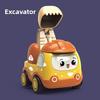 Cartoon Design Excavator Dump Mixer Truck Crane Rescue Car Children Toy Set
